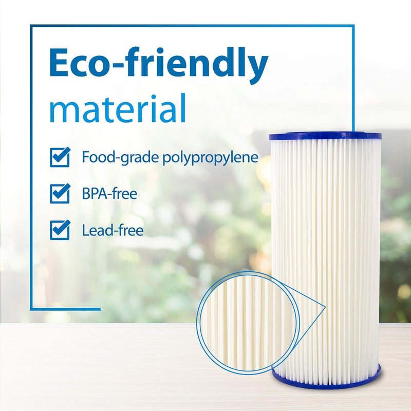 Filterlogic FXHSC 10" x 4.5" Whole House Pleated Sediment Filter, Replacement for GEÂ® FXHSC, CulliganÂ® R50-BBSA, Pentek R50-BB, DuPont WFHDC3001, American Plumber W50PEHD, GXWH40L, Pack of 2 - Image 3
